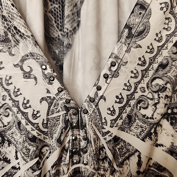 Apt.9 Women's Sleeveless Black Gray Geometric Pattern Animal Print Dress Size XS - Picture 4 of 13